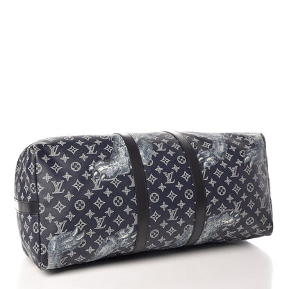 Louis Vuitton Savane Monogram Lion Chapman Keepall Bandouliere 55 Encre 4 of 12