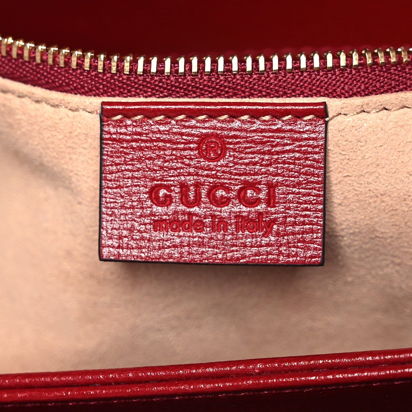 GG Supreme Monogram Azalea Calfskin Horsebit 1955 Shoulder Bag Beige Ebony New Cherry Red