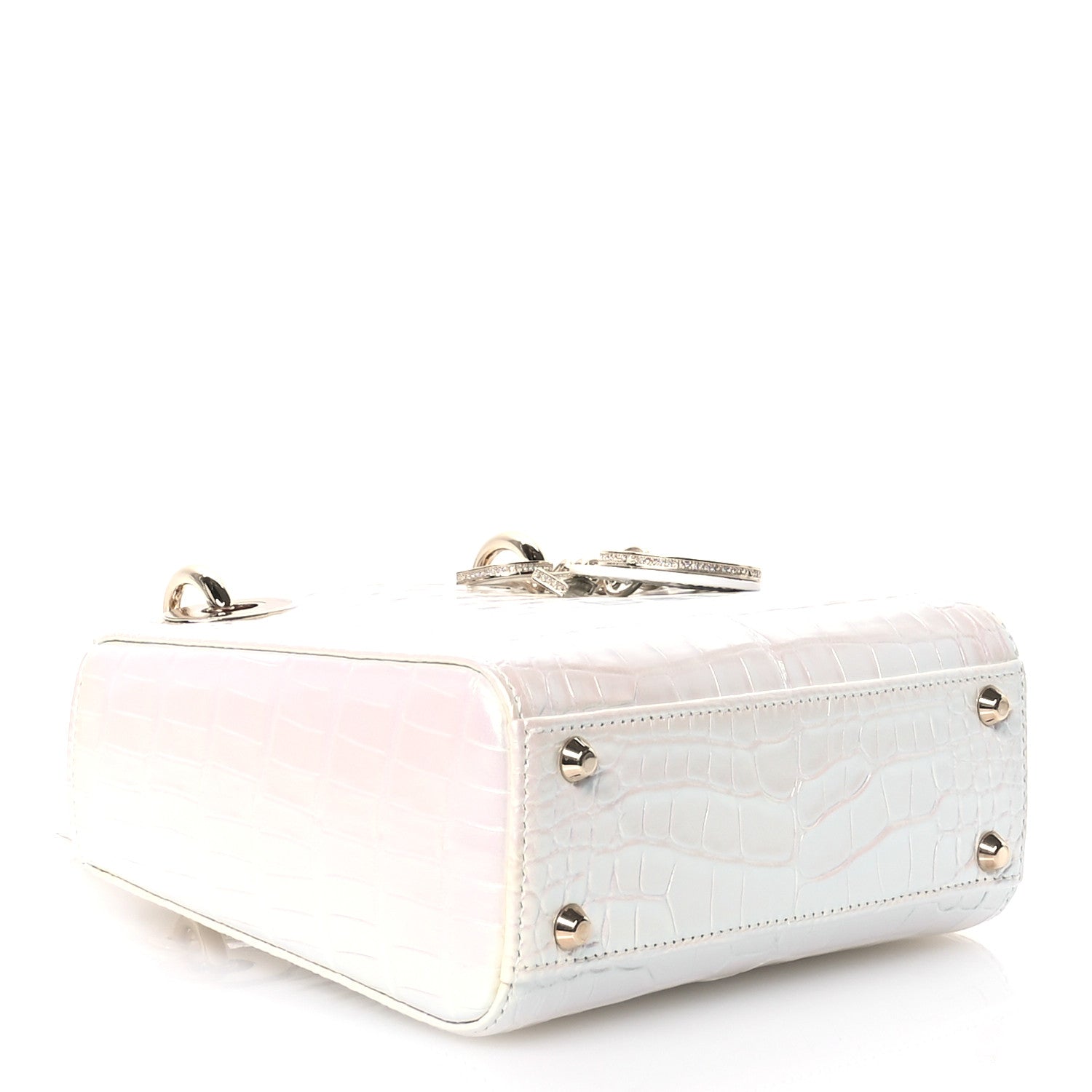Christian Dior Metallic Alligator Mini Lady Dior White 4 of 11
