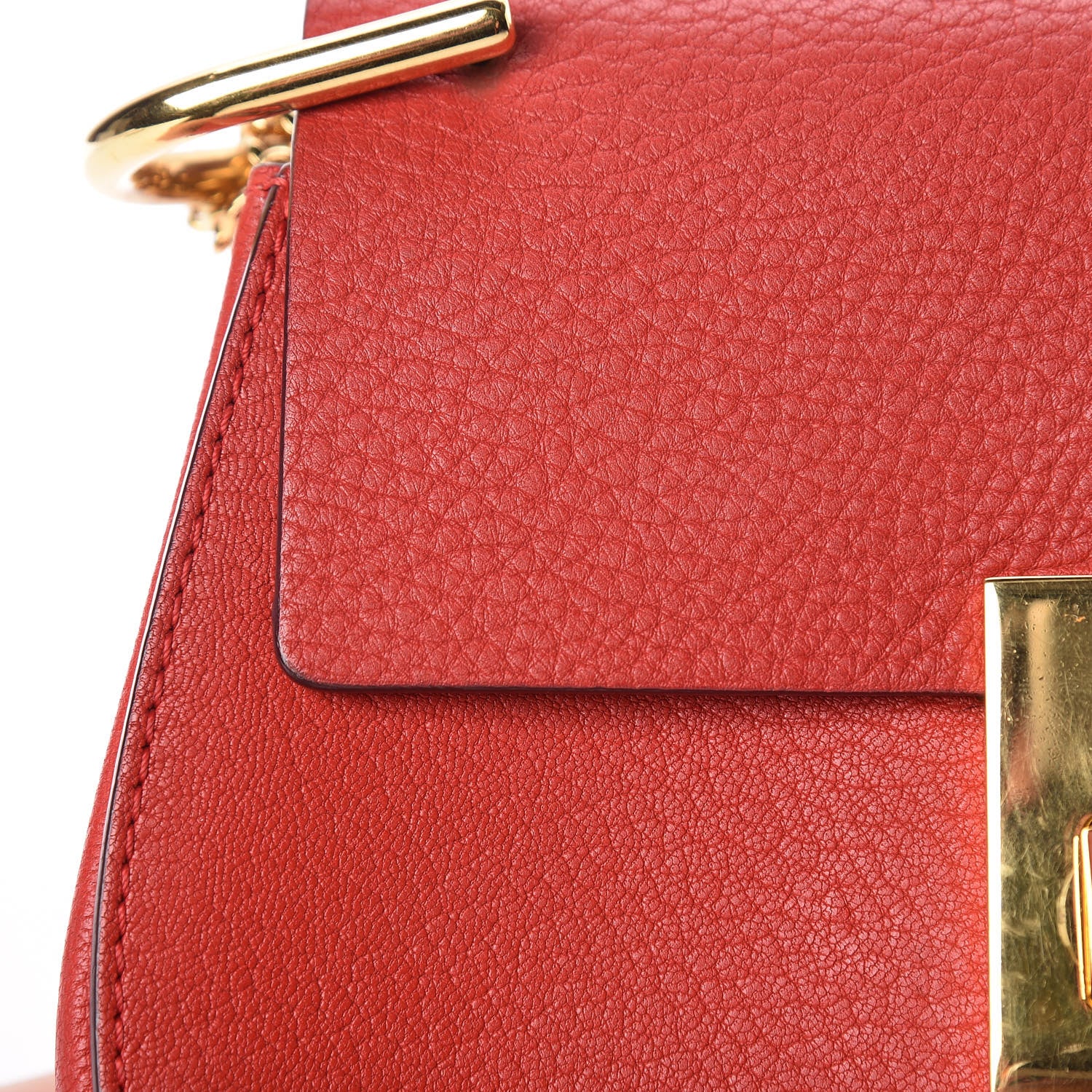 Chloe Grained Lambskin Mini Drew Shoulder Bag Plaid Red 12 of 18