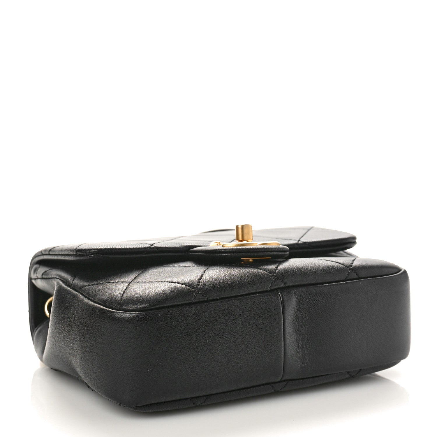 Chanel Lambskin Quilted Small Circular Handle Bag Black 4 of 9