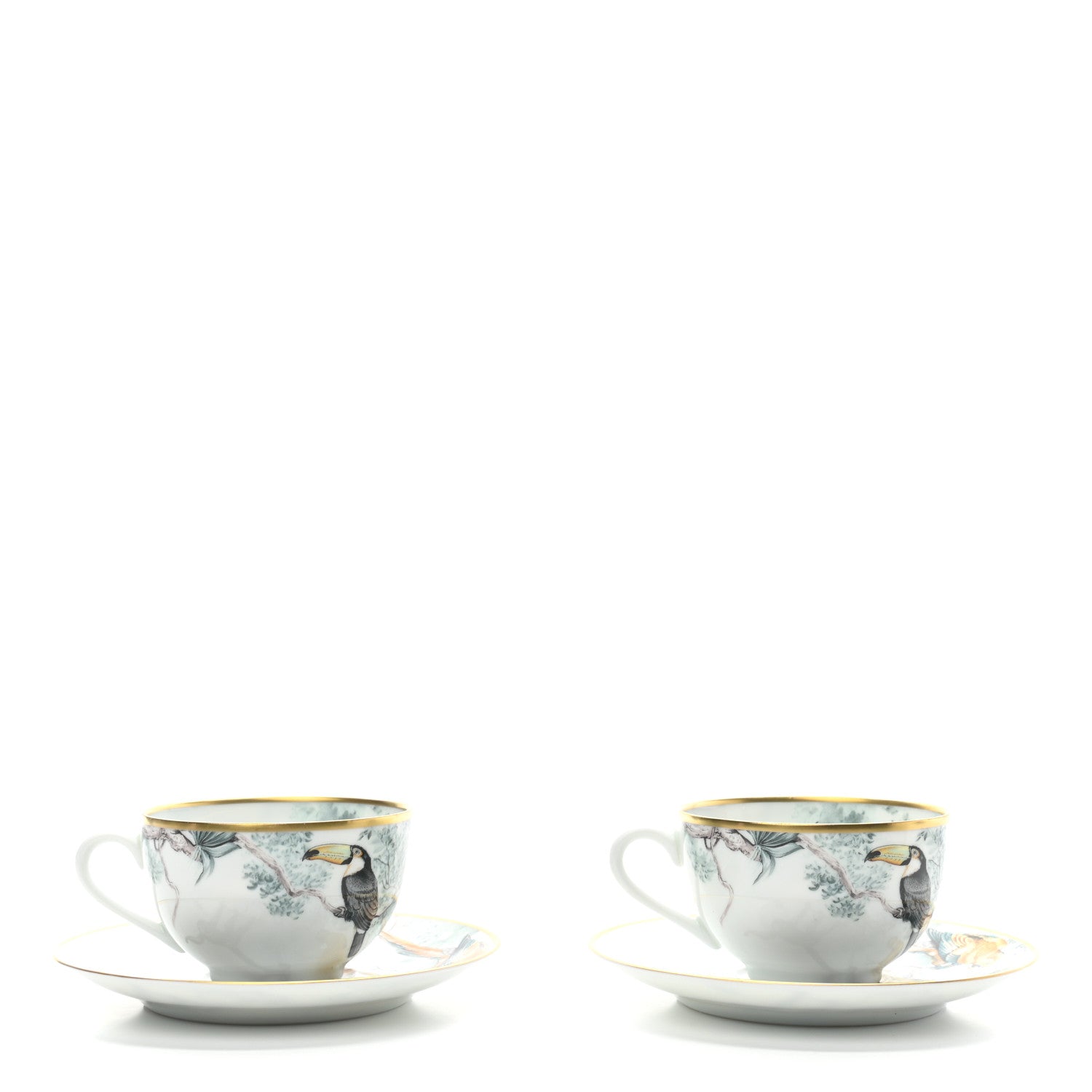 Hermes Porcelain Carnets d'Equateur Tea Cup and Saucer Set of 2 2 of 7