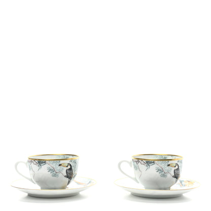 Hermes Porcelain Carnets d'Equateur Tea Cup and Saucer Set of 2 2 of 7