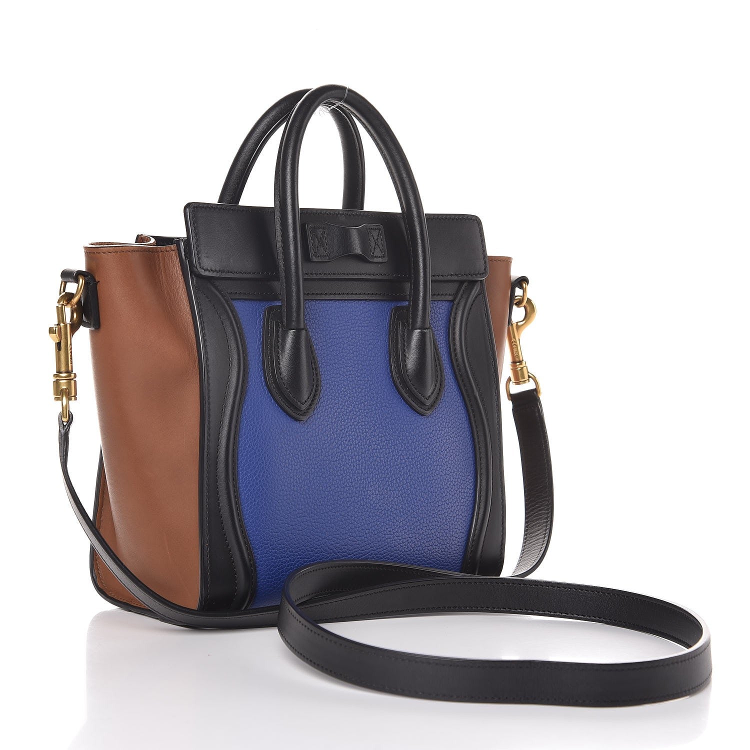 Celine Smooth Drummed Calfskin Nano Tri-Color Luggage Indigo 4 of 7
