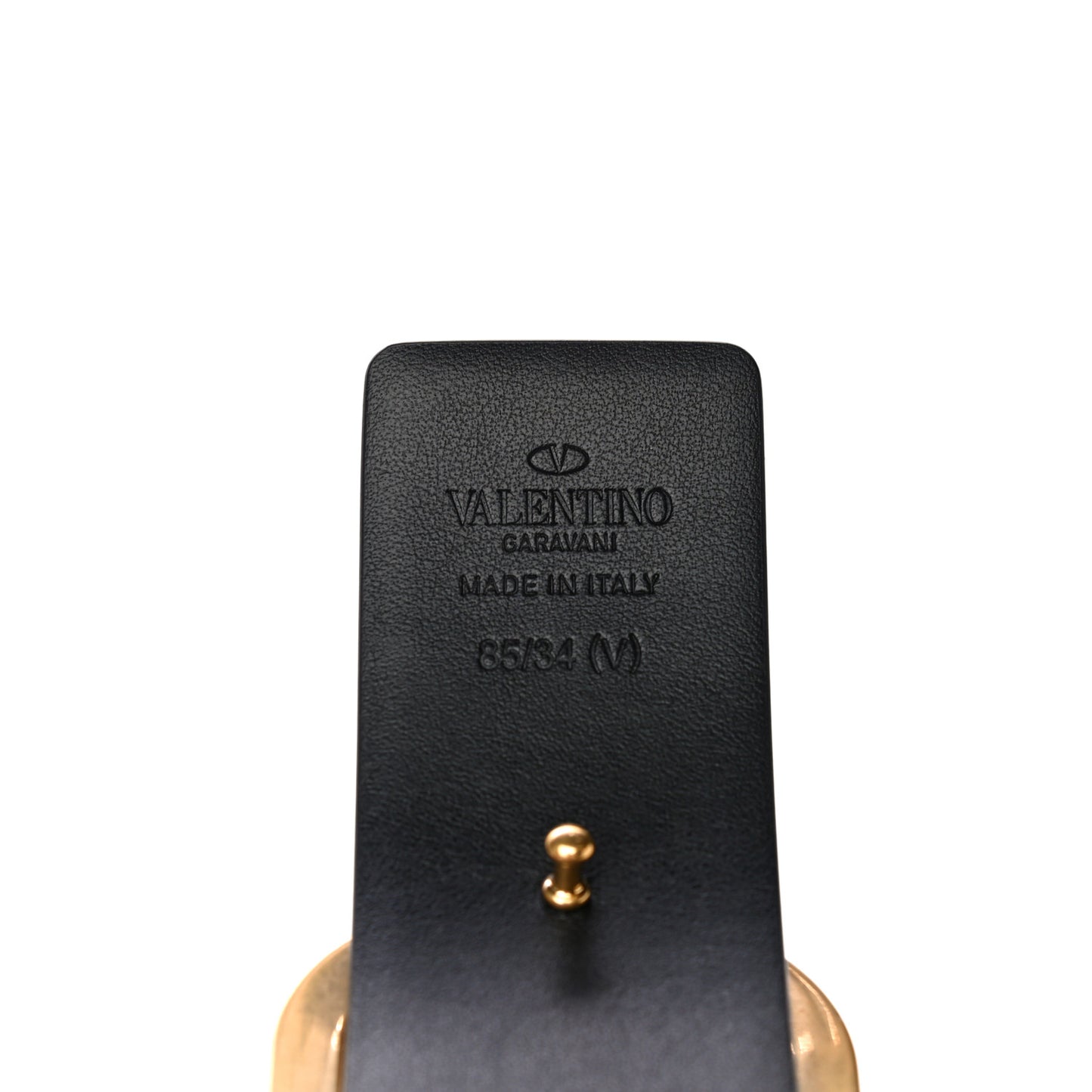Glossy Calfskin Monochrome VLogo 40mm Belt 85 34 Black