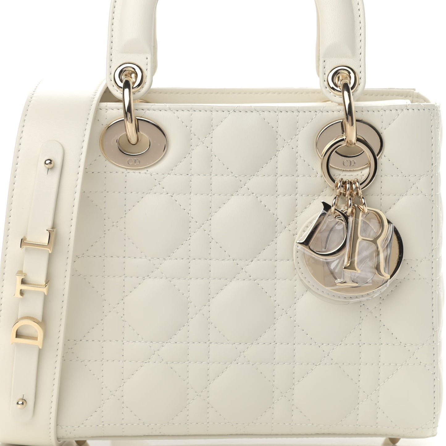 Lambskin Cannage Small My ABCDior Lady Dior White