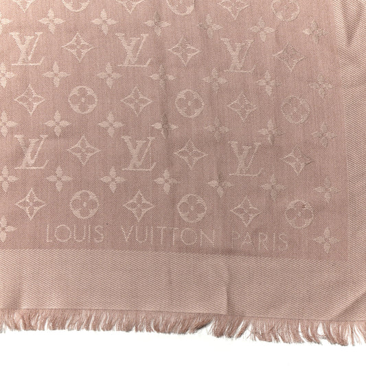 Silk Wool Monogram Shawl Rose