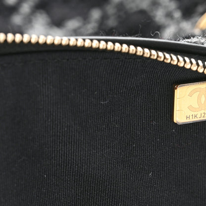 Chanel Tweed Maxi Chain Hobo Black Gray 6 of 10