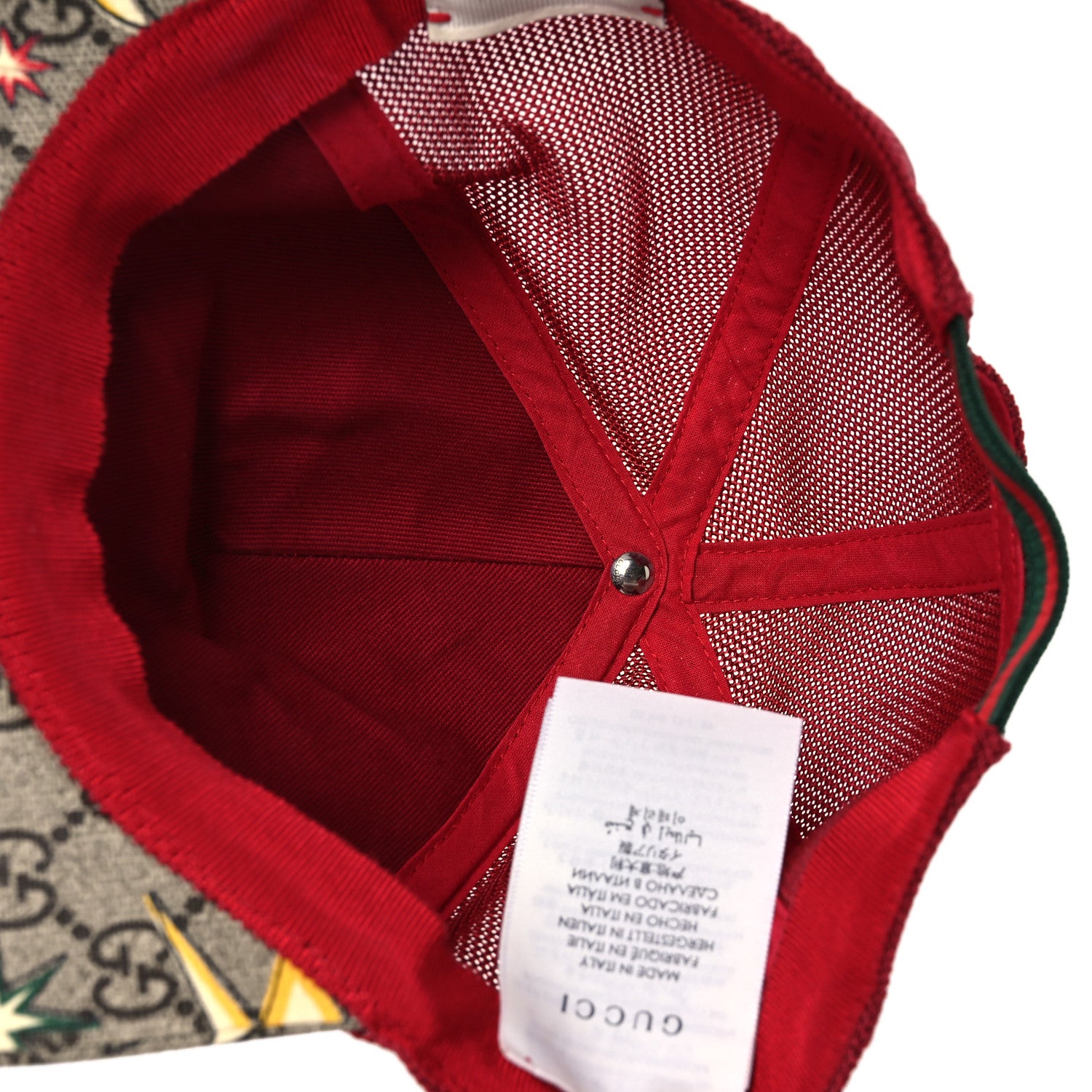 Gucci GG Supreme Monogram Childrens Space Print Baseball Hat Red 7 of 10