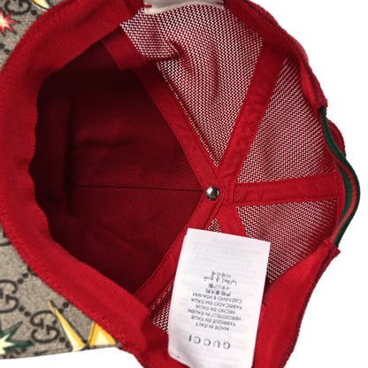 Gucci GG Supreme Monogram Childrens Space Print Baseball Hat Red 7 of 10