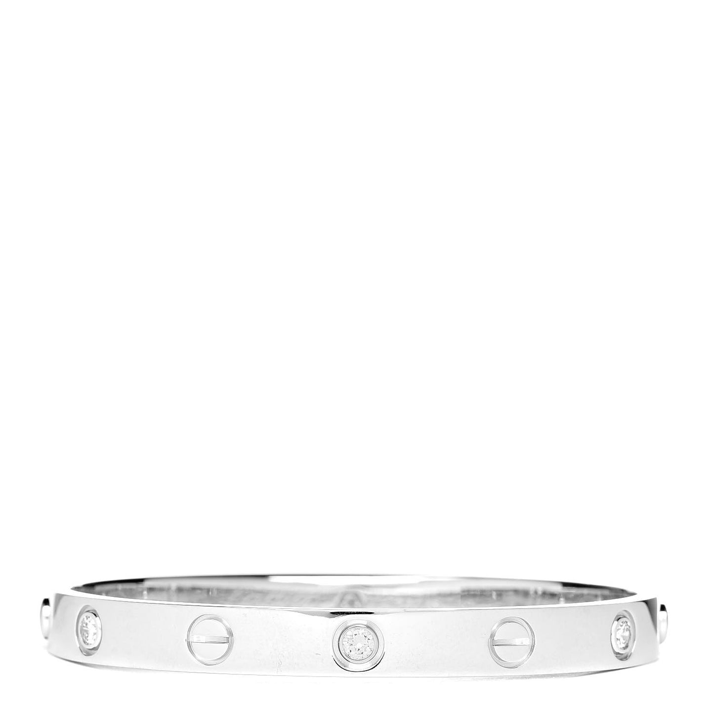 18K White Gold 6 Diamond LOVE Bracelet 16