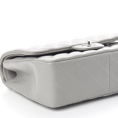 Chanel Caviar Quilted Jumbo Double Flap Light Grey 9 of 11