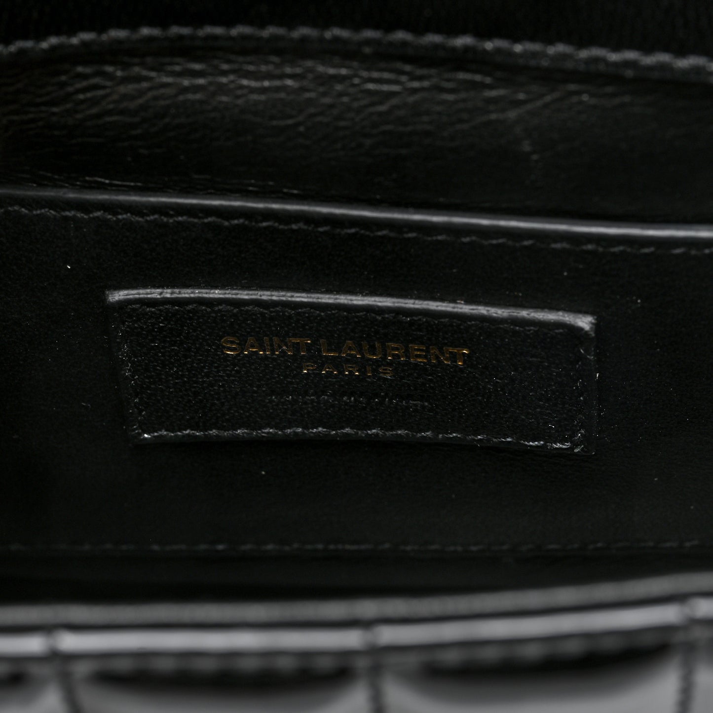 Patent Calfskin Matelasse Monogram Small Vicky Chain Bag Black
