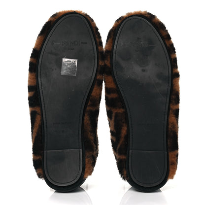 Fendi Shearling Nappa FF Slippers 36 Tobacco Black 5 of 7