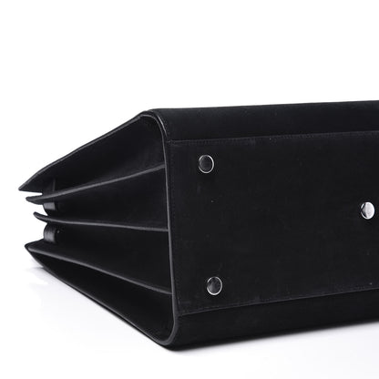 Saint Laurent Suede Crocodile Embossed Small Sac De Jour Black 6 of 15
