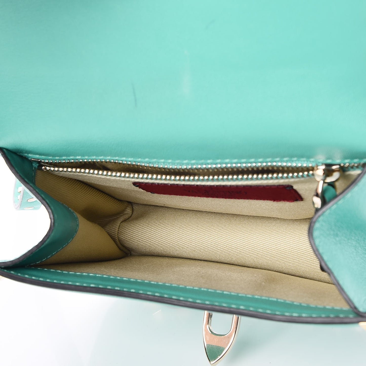 Vitello Small Rockstud Shoulder Flap Messenger Bag Opaline Green