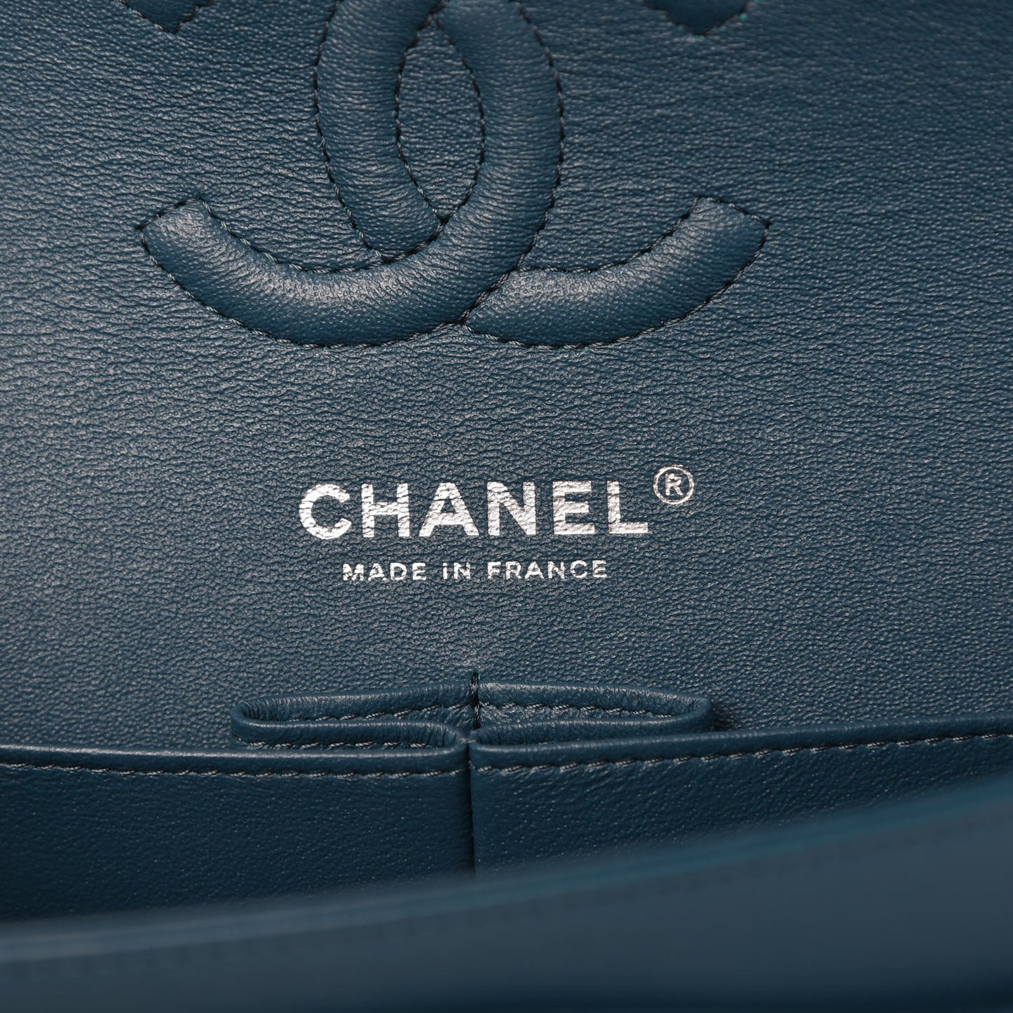 Lambskin Quilted Small Double Flap Dark Blue