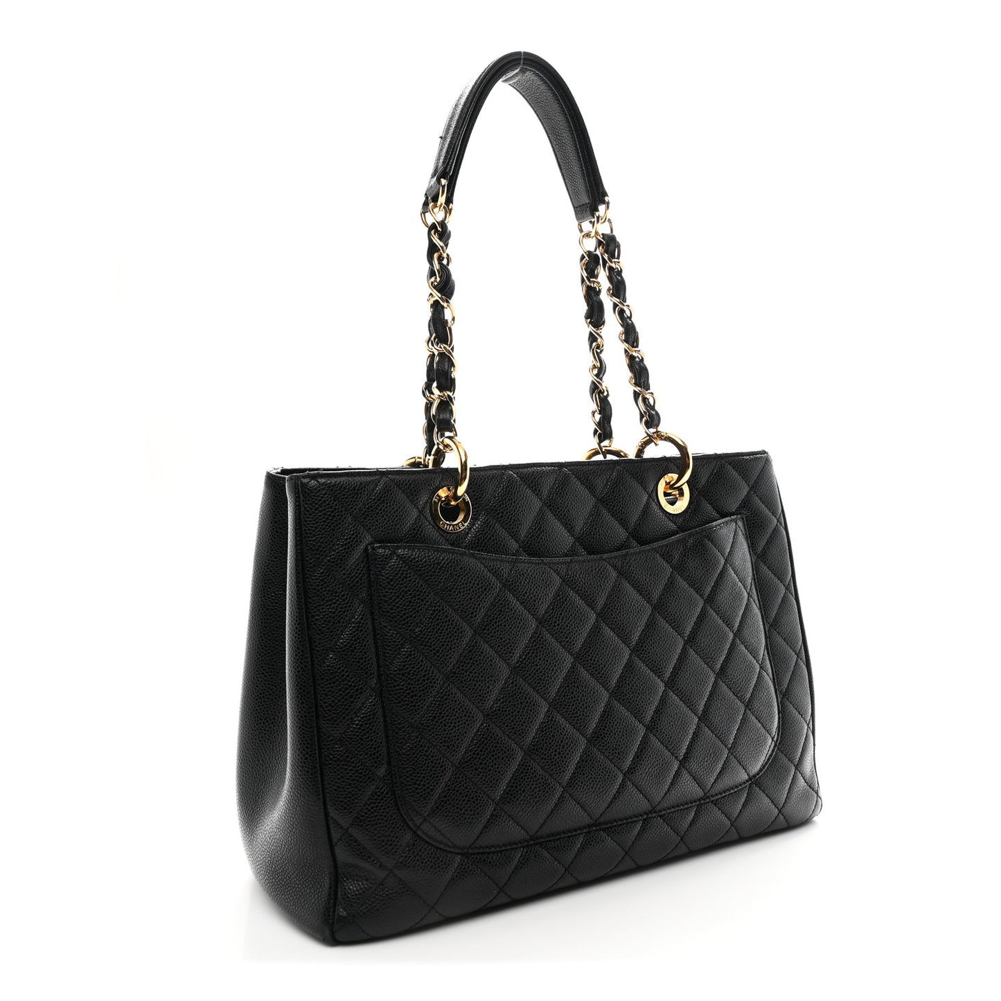Caviar Quilted Grand Shopping Tote GST Black