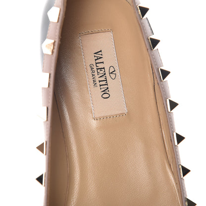 Valentino Garavani Patent Nappa Rockstud Ballerina Flats 37.5 Black Poudre 7 of 14