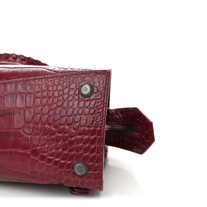 Balenciaga Calfskin Crocodile Embossed Neo Classic Silver Hardware S City Raspberry 9 of 9