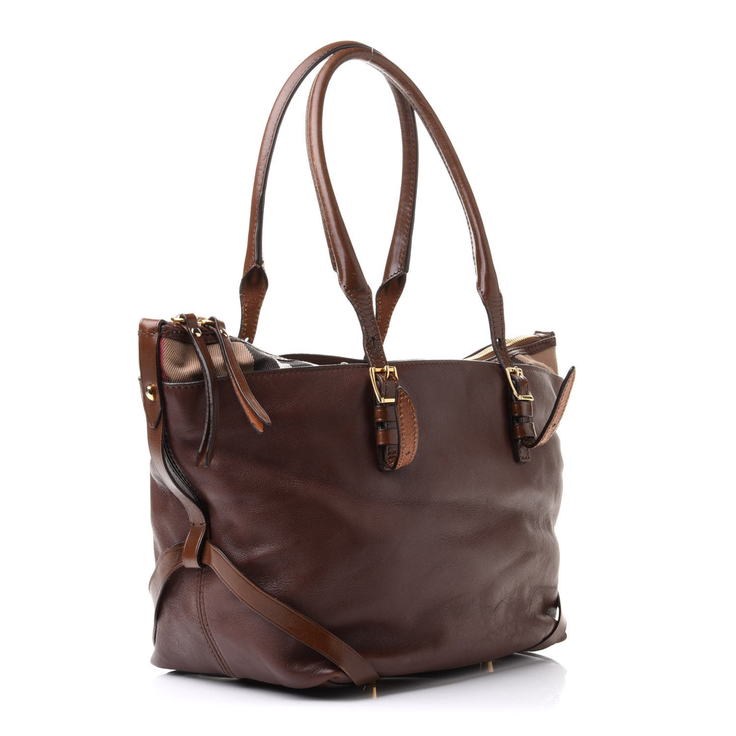 Calfskin House Check Small Salisbury Tote Brown