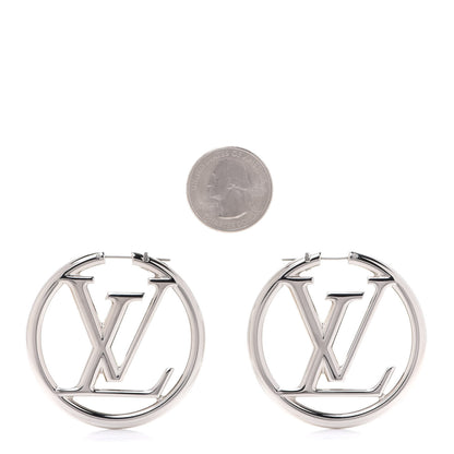 Louis Vuitton Palladium Louise Hoop Earrings Silver 2 of 5