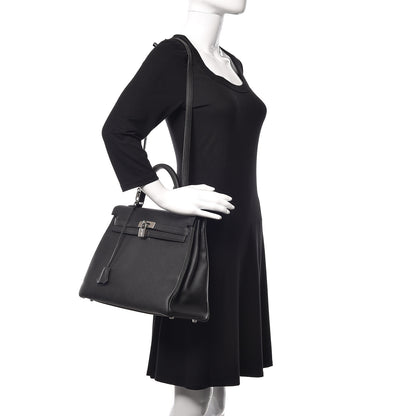 Hermes Togo Verso Kelly Retourne 35 Black Bleu Agate 2 of 14