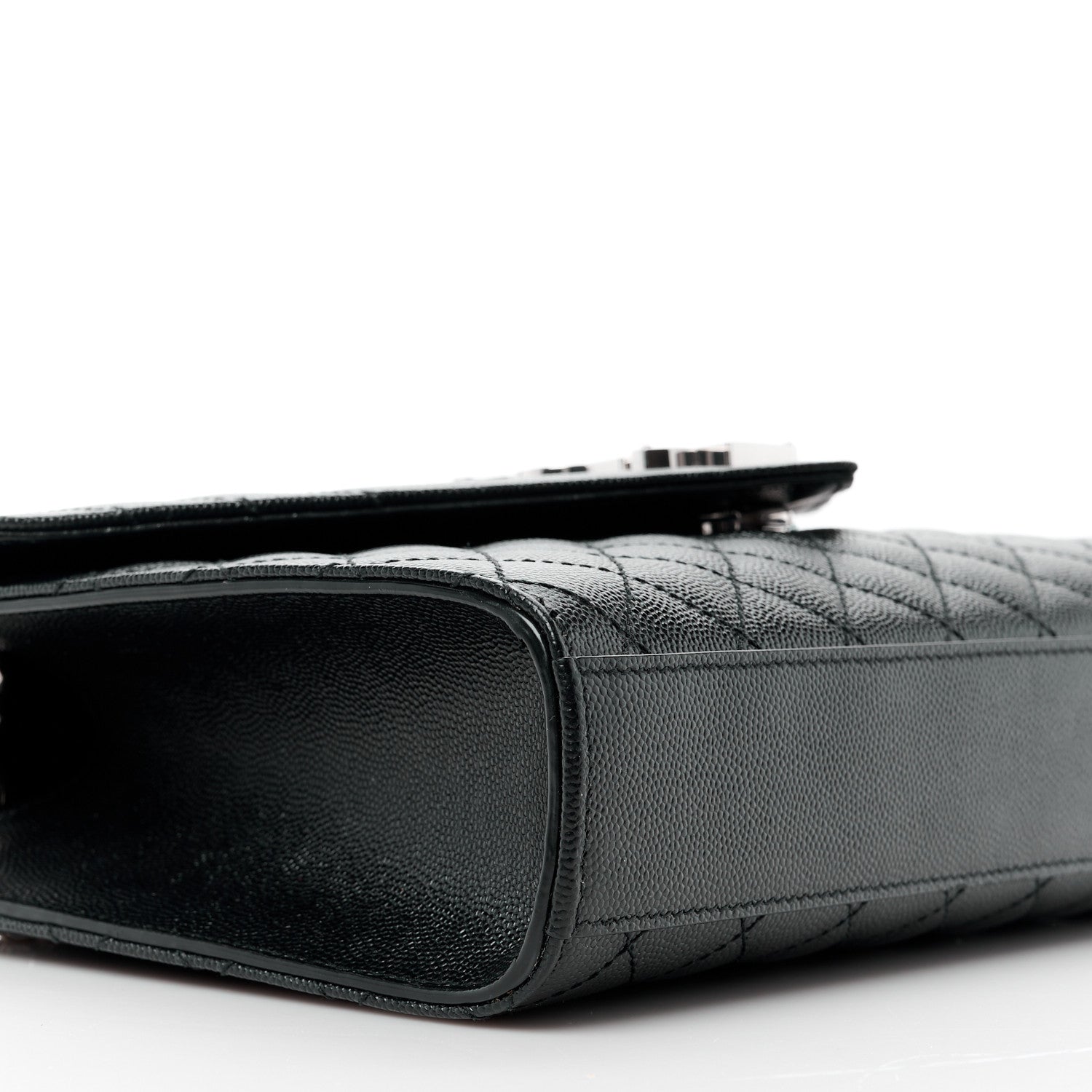 Saint Laurent SAINT LAURENT Grain De Poudre Textured Mixed Matelasse Triquilt Medium Monogram Satchel Black 10 of 13