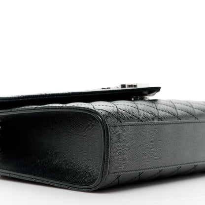 Saint Laurent SAINT LAURENT Grain De Poudre Textured Mixed Matelasse Triquilt Medium Monogram Satchel Black 10 of 13