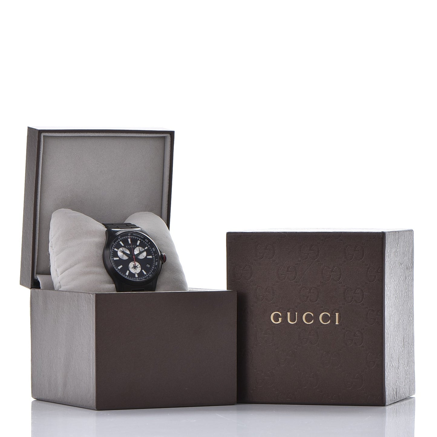 PVD Stainless Steel 44mm G-Timeless Chronograph Quartz Watch Black