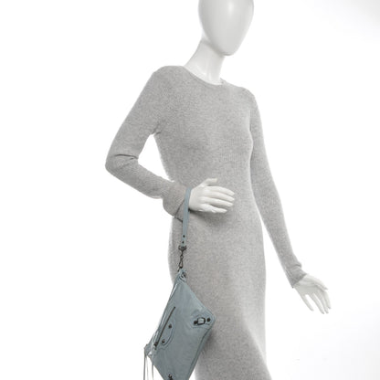 Balenciaga Agneau Classic Hardware Flat Handle Clutch Bleu Acier 2 of 7