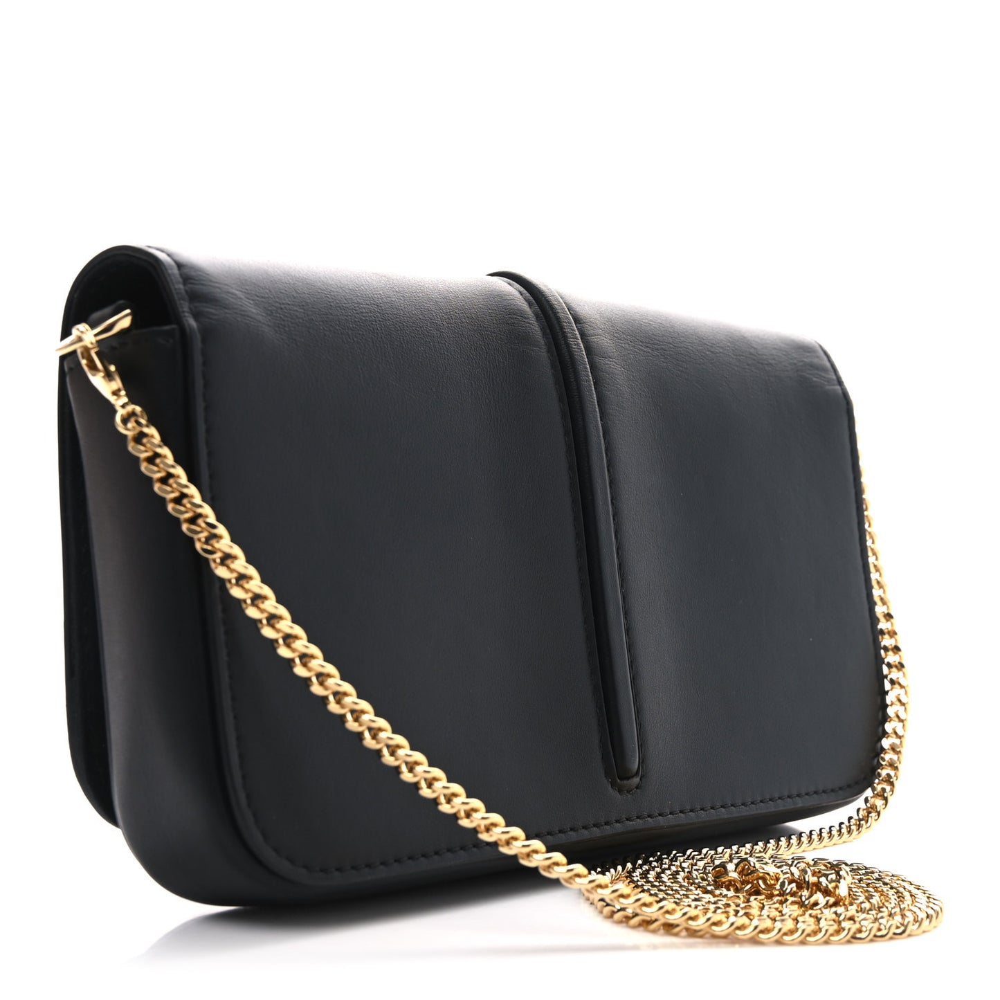 Vitello Grace Matte Fendigraphy Wallet On Chain Black