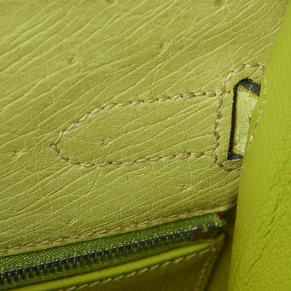Hermes Ostrich Kelly Sellier 32 Vert Anis 18 of 34