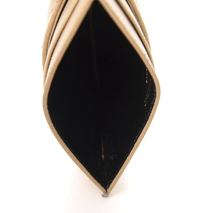 Saint Laurent Grain De Poudre Matelasse Chevron Monogram Credit Card Case Nude Powder 5 of 11