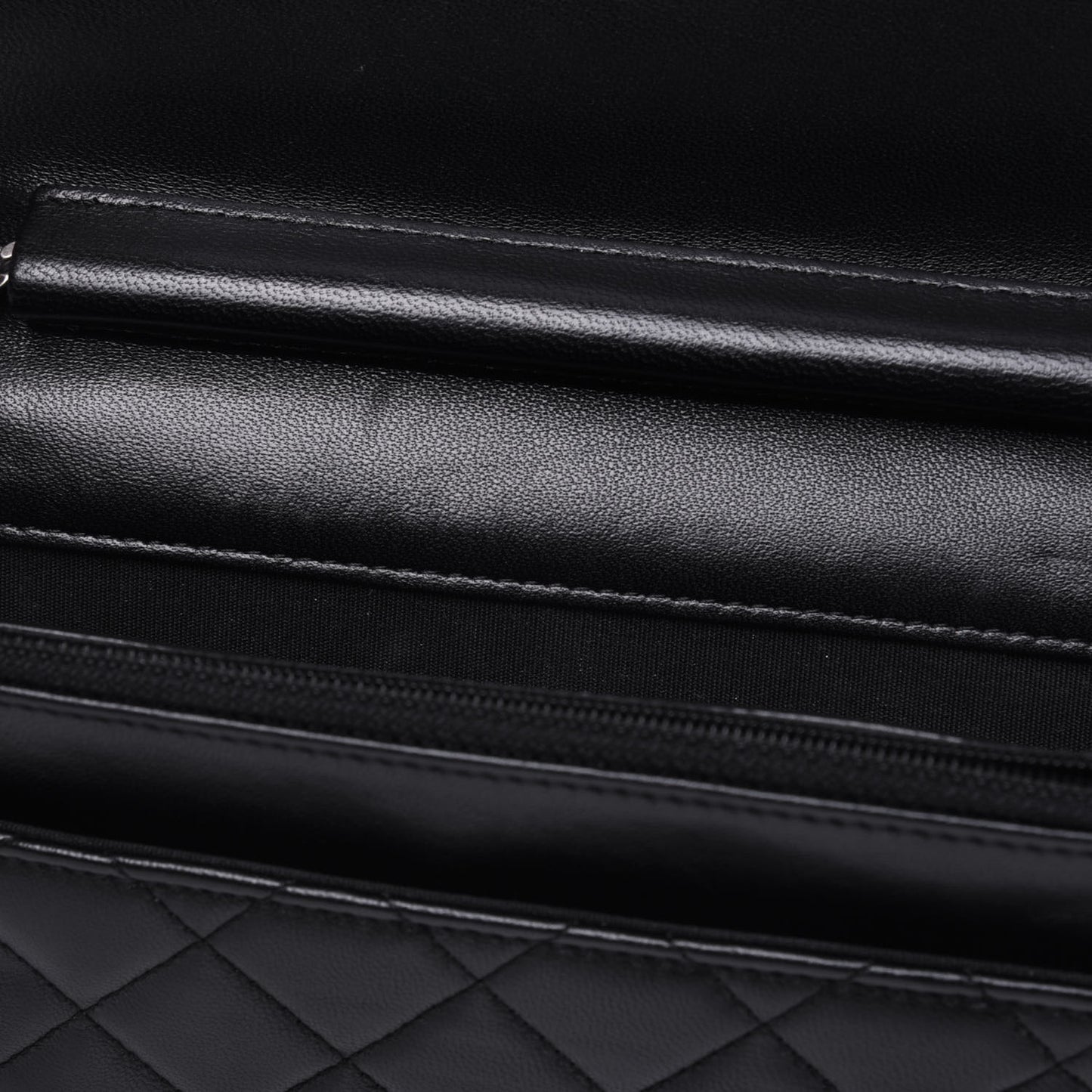 Lambskin Quilted Boy Wallet On Chain WOC Black