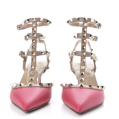 Valentino Garavani Calfskin Nappa Rockstud Ankle Strap 65mm Pumps 39 Deep Fuxia Poudre 2 of 10