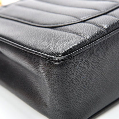 Chanel Caviar Vertical Quilted Jumbo Single Flap Black 12 of 19