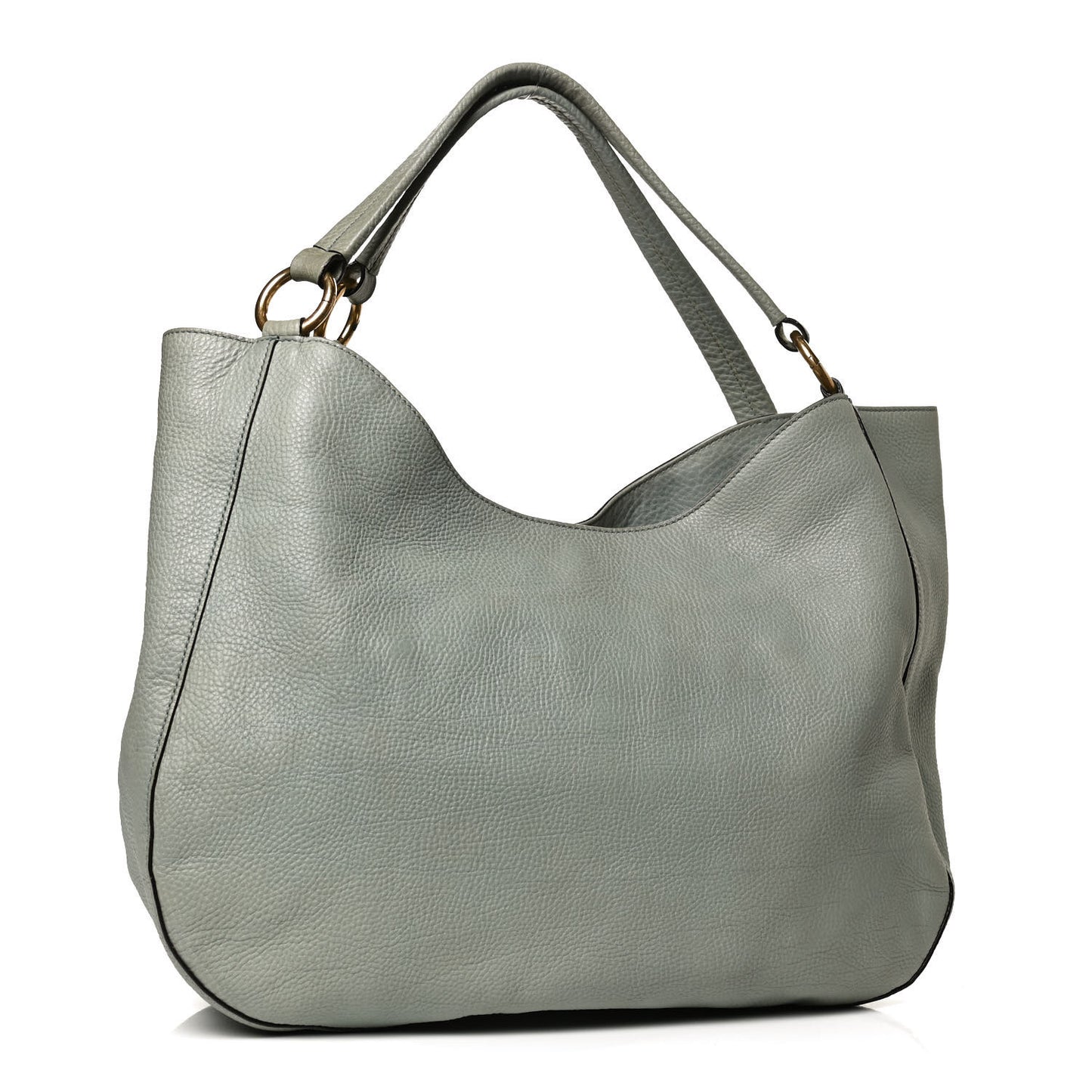 Pebbled Calfskin Medium Twill Shoulder Bag Light Blue