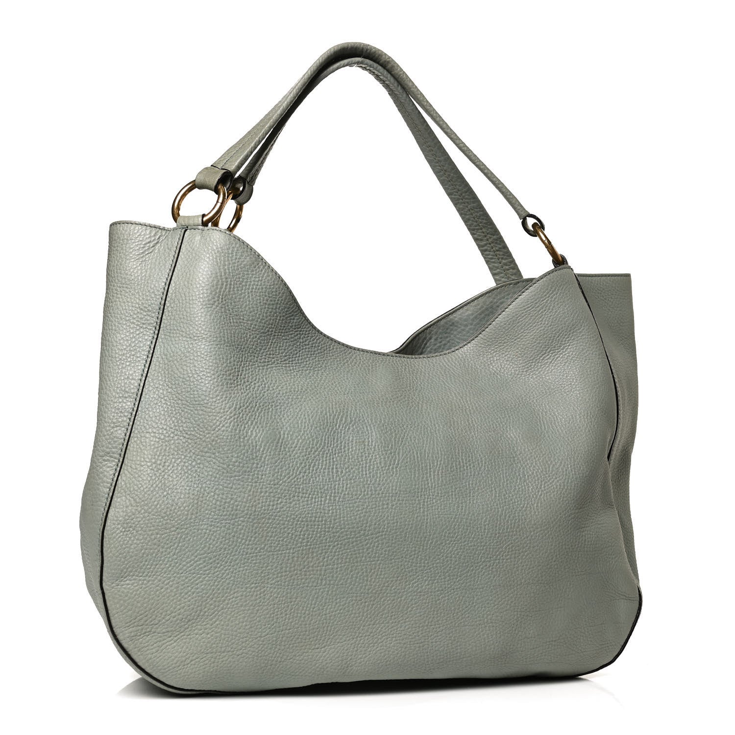Gucci Pebbled Calfskin Medium Twill Shoulder Bag Light Blue 3 of 14