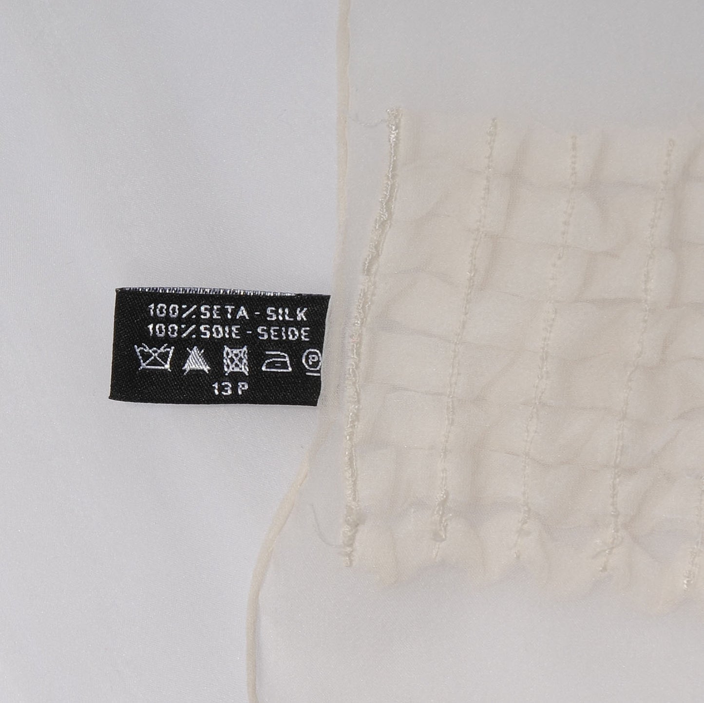 Silk Camellia Scarf White Cream