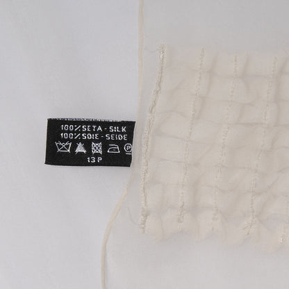 Chanel Silk Camellia Scarf White Cream 5 of 5