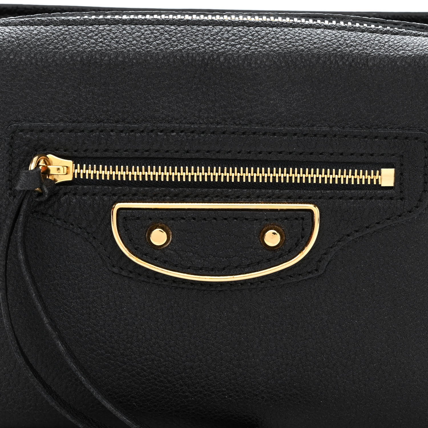 Balenciaga Chevre Gold Metallic Edge Hardware Bum Bag Black 10 of 12