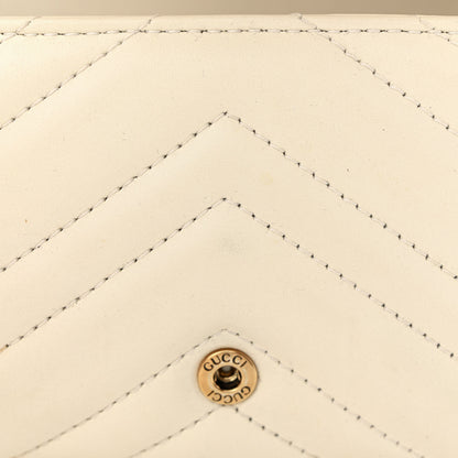 Gucci Calfskin Matelasse Super Mini GG Marmont Shoulder Bag White 8 of 12
