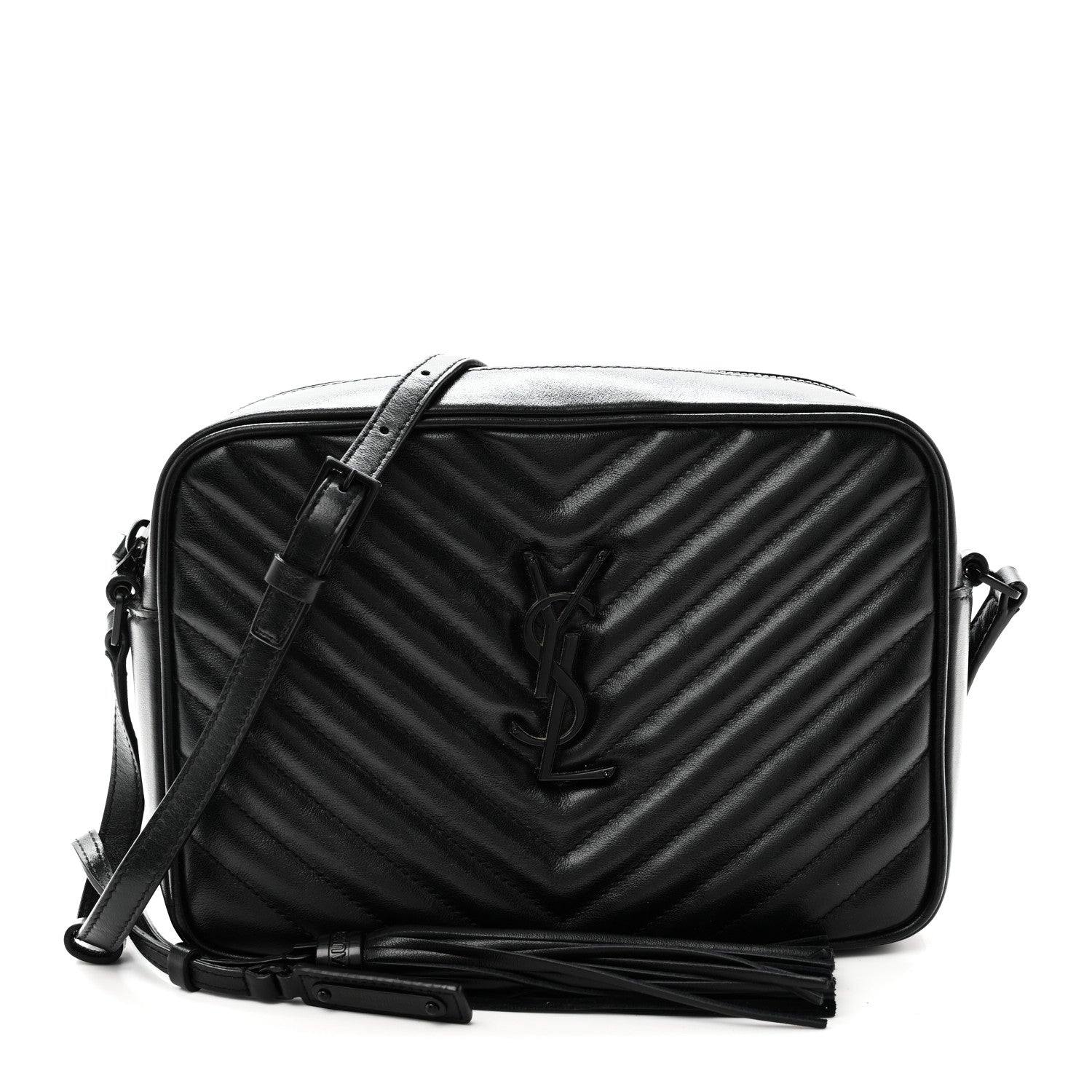 Saint Laurent Calfskin Matelasse Monogram Monochrome Lou Camera Bag Black 1 of 10