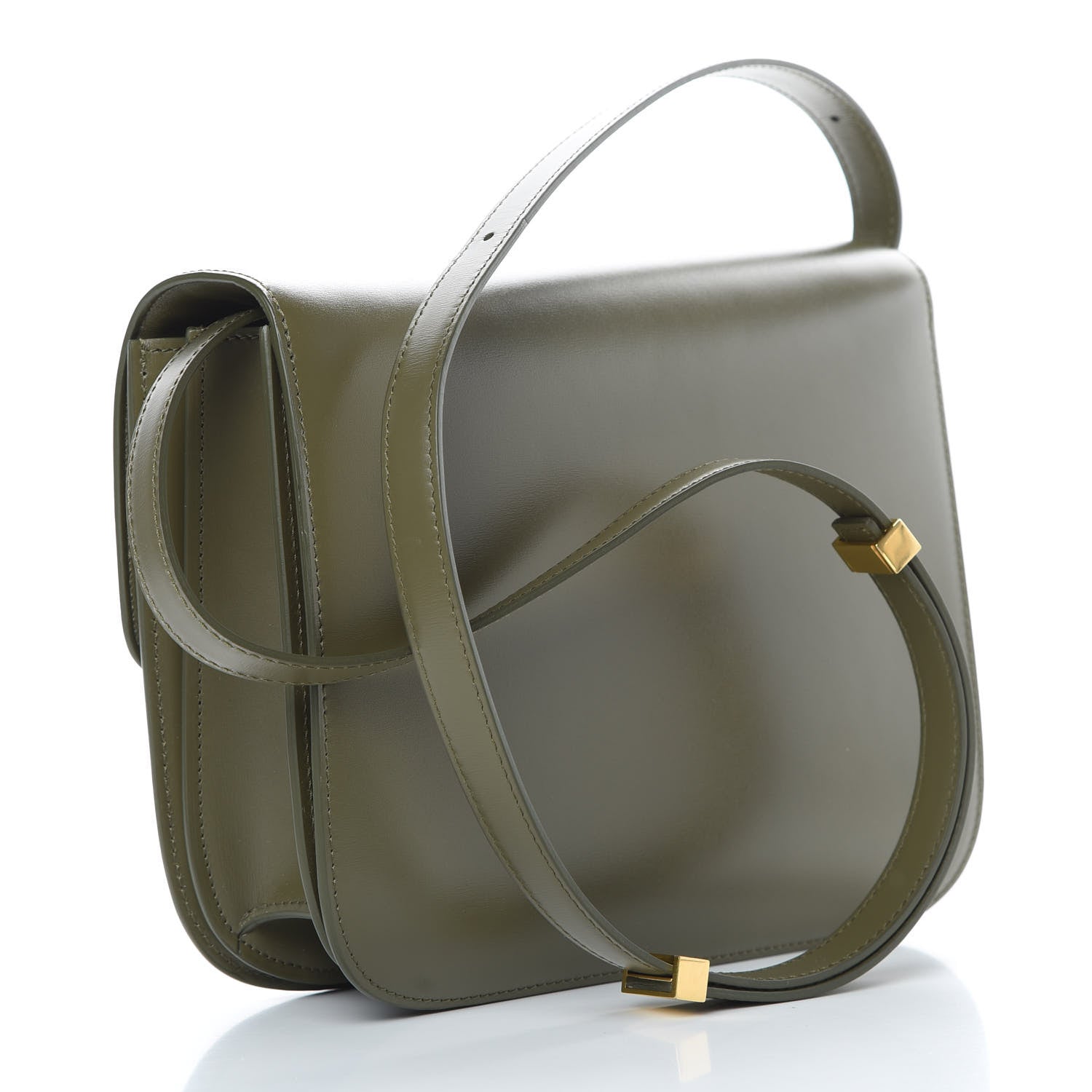Celine Box Calfskin Classic Box Medium Flap Bag Army Green 3 of 10