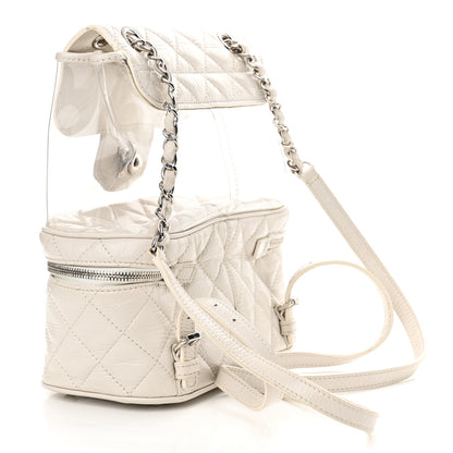 Chanel Crumpled Calfskin PVC Quilted Backpack White 3 of 21