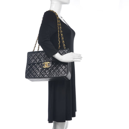 Chanel Lambskin Quilted XL Jumbo Single Flap Black 2 of 14