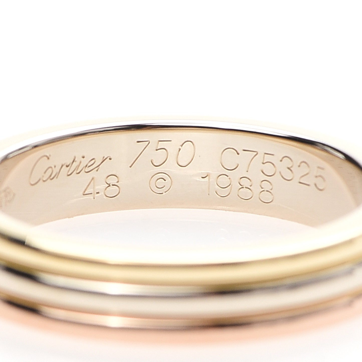 18K Pink White Yellow Gold 3.5mm Vendome Louis Cartier Wedding Band Ring 48 4.5