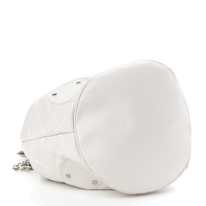 Burberry Calfskin Quilted Bucket Shoulder Bag White 4 of 9