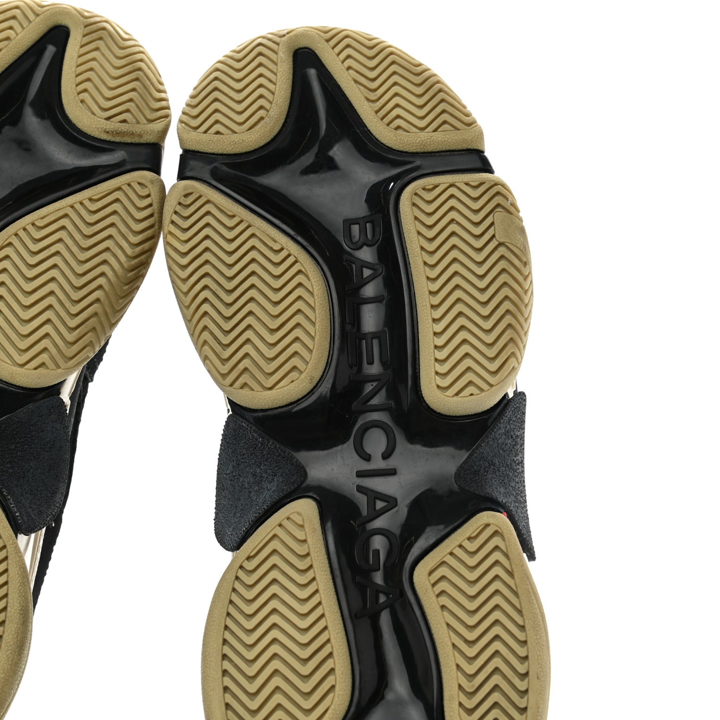 Fabric Mesh Washed Effect Womens Triple S Sneakers 38 Black Red